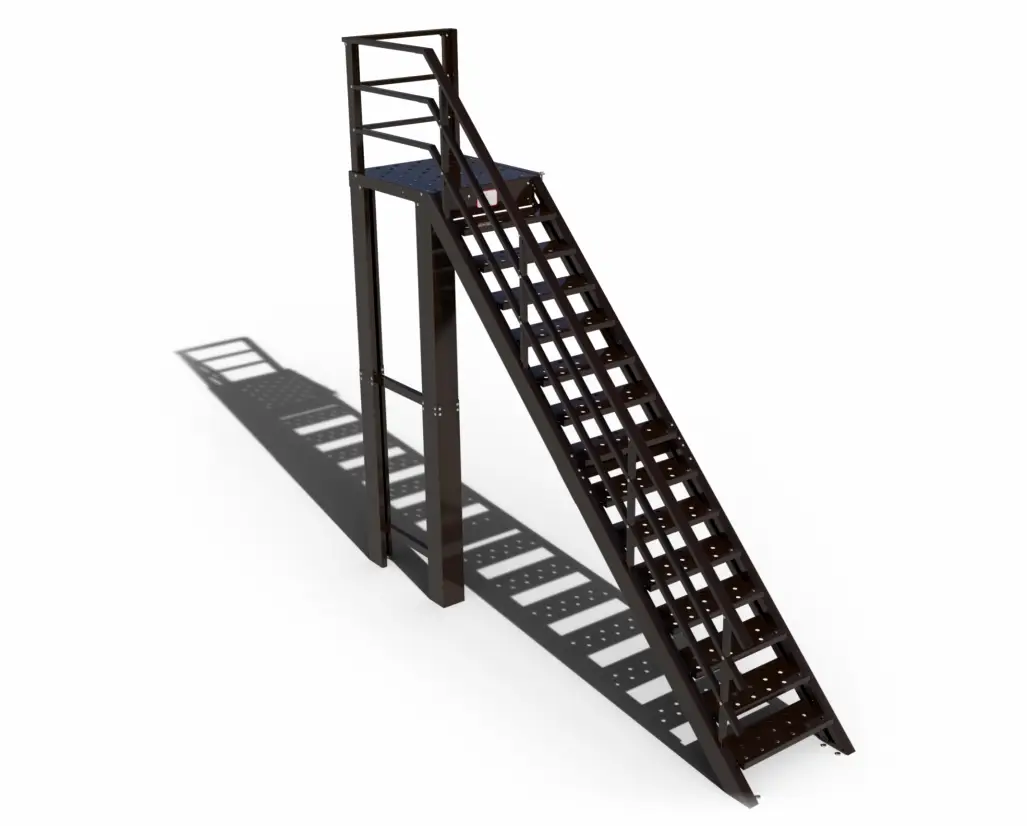 Escalera de pared con plataforma dcha