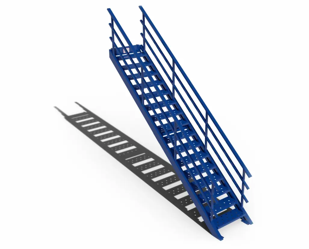 Escalera recta azul modelo factory