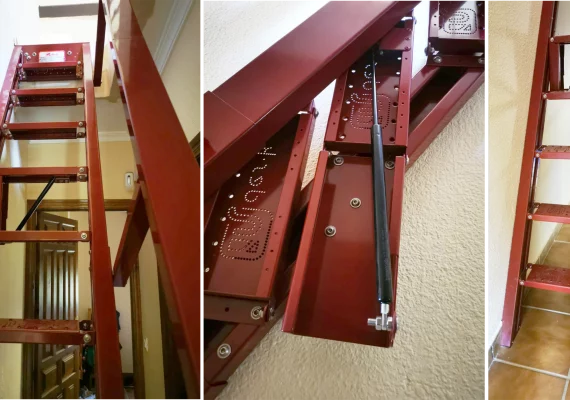 sistema de escalera abatible de acero metal lacado