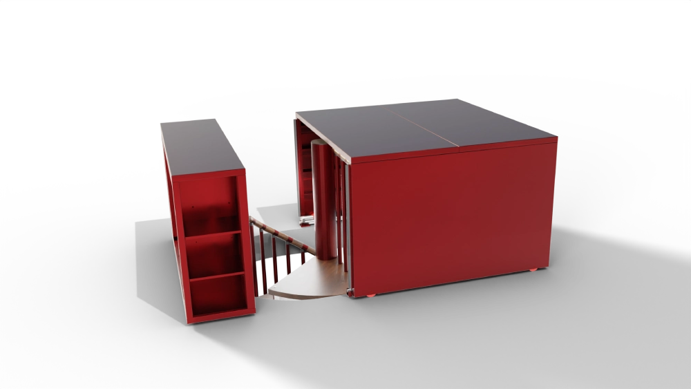 mueble shelly box para escaleras de caracol