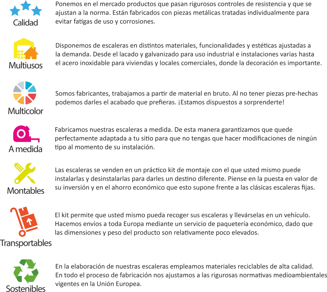 caraterísticas de nuestras escaleras
