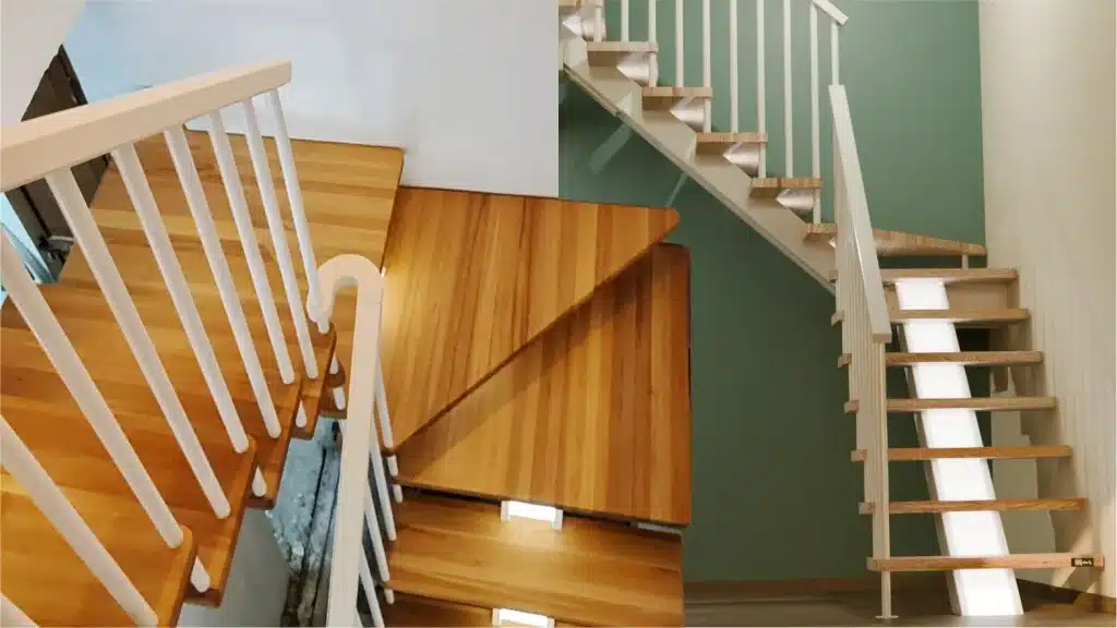 escalera de madera con luz led miniatura divine