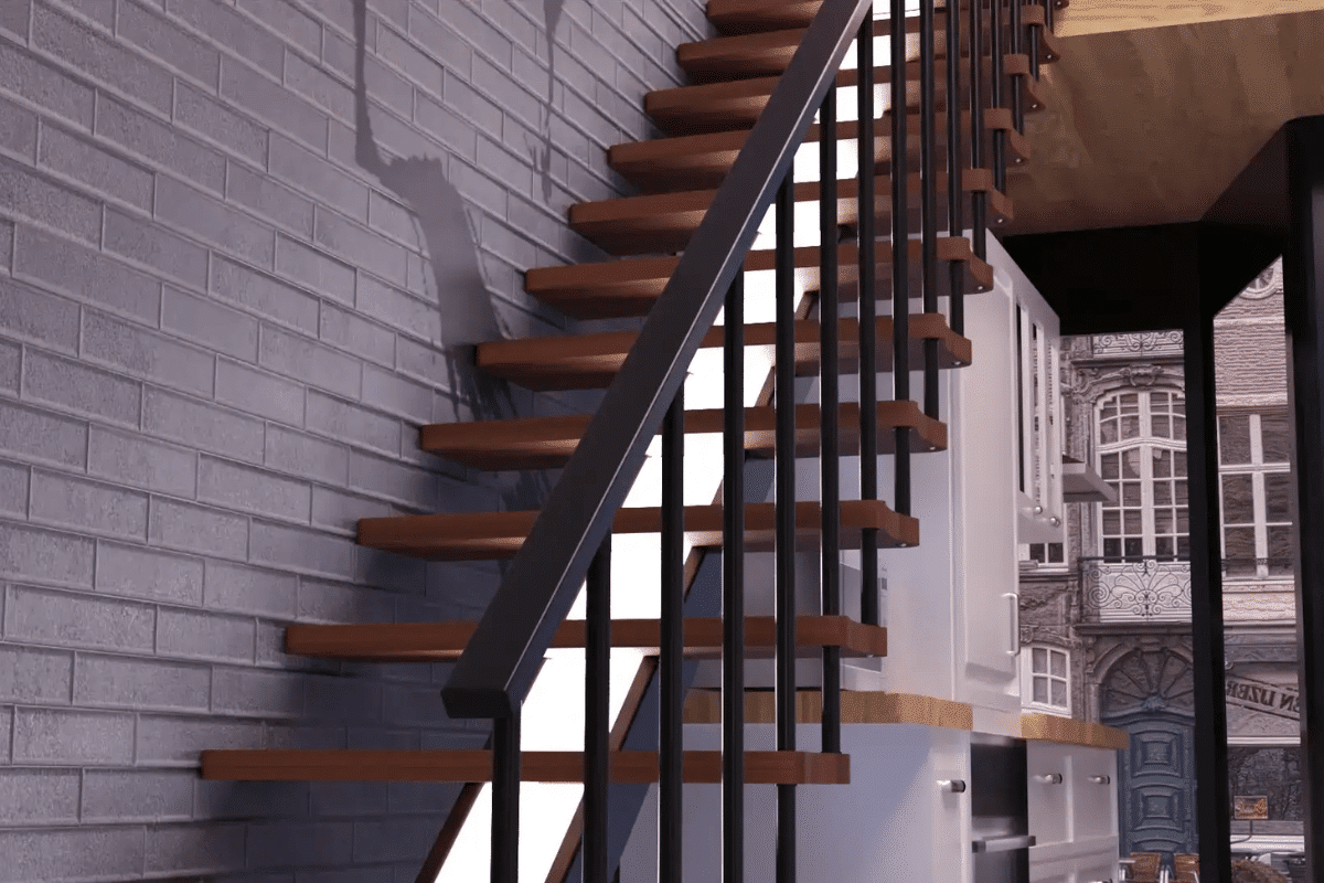 instalando escalera divine